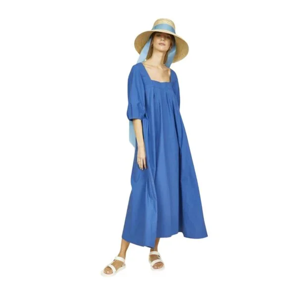 HUNTER BELL | Dresses | Hunter Bell Waverly Maxi Dress Womens Xl Royal Blue  Short Sleeve Square Neck | Poshmark